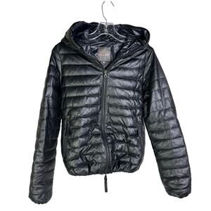 Duvetica leather MESSENEDUE Goose Down down‎ jacket  Womens 40/M Black